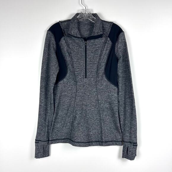 Lululemon Run Your Heart Out Pullover Heathered Black Jacket Womens Size 8 - Picture 4 of 14